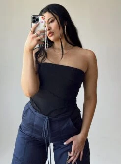 Princess Polly Oscar Strapless Bodysuit Black