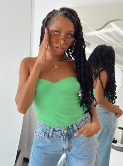 Aston Strapless Bodysuit Green