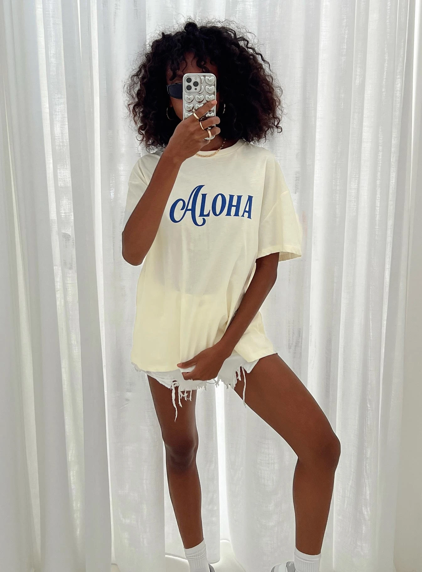 Aloha Oversized Tee Ivory 3 Aloha Oversized Tee Ivory