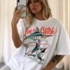 I'm A Catch Oversized Tee White -Polly Clothing Shop 0 modelinfo cathlin us2 1470291a be25 4085 9af1 c6c76931902b