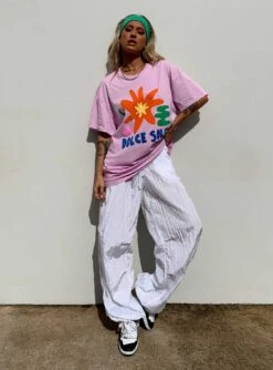 Organic Dolce Sole Oversize Tee Lilac