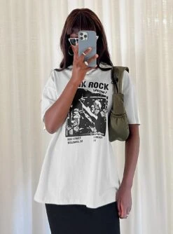 Princess Polly Punk Rock Show Oversized Tee Grey