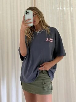 Princess Polly 222 Alignment Oversized Tee Slate