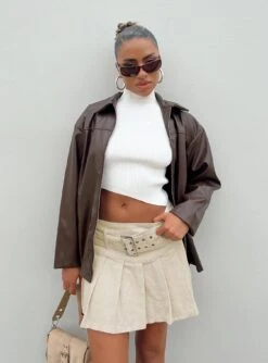 Princess Polly Nambour Mini Skirt Beige