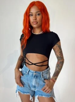 Princess Polly Nicola Bodysuit Black