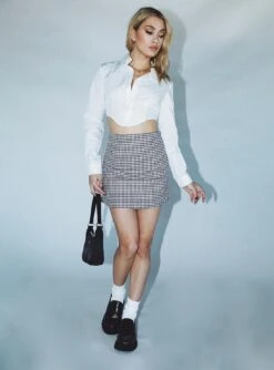 Princess Polly Teigan Mini Skirt Brown Check