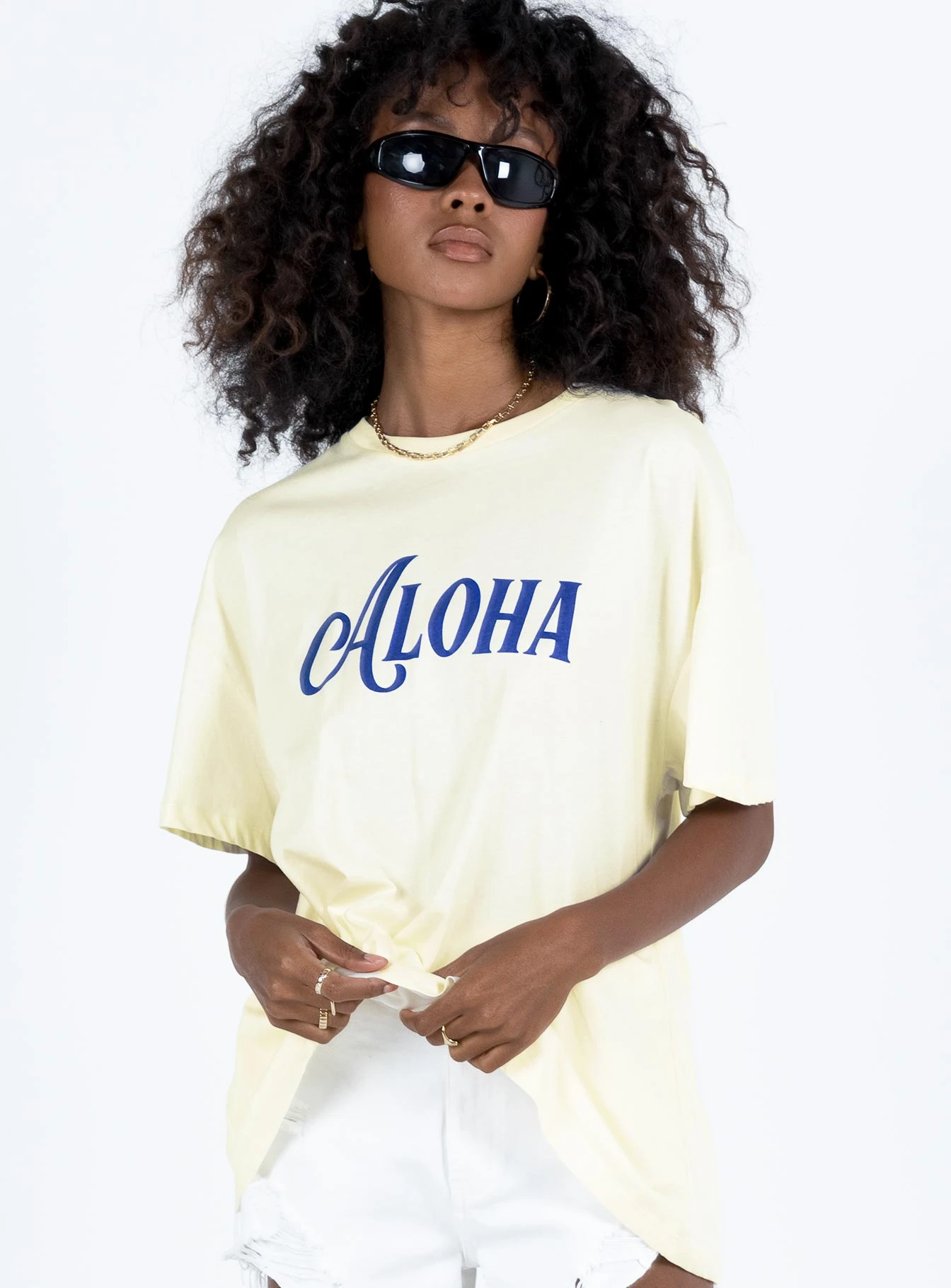 Aloha Oversized Tee Ivory 4 Aloha Oversized Tee Ivory - Image 2