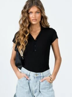 Princess Polly Montrose Bodysuit Black