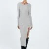 Fitro Long Sleeve Maxi Dress Grey -Polly Clothing Shop 1 modelinfo kiana us2 5a1ae782 68b3 4c6b 915a 176770cdbf99