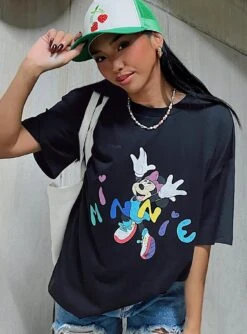 Disney Minnie Mouse Oversized Tee Black