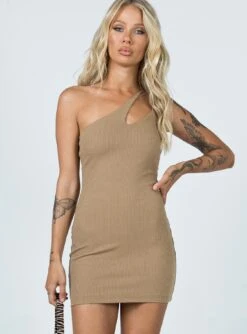 Princess Polly Emery Mini Dress Beige