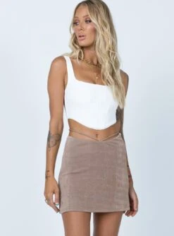 Princess Polly Maisie Mini Skirt Brown -Polly Clothing Shop 1 8f7f1494 fe3b 47f1 8107 a973d2cf337e