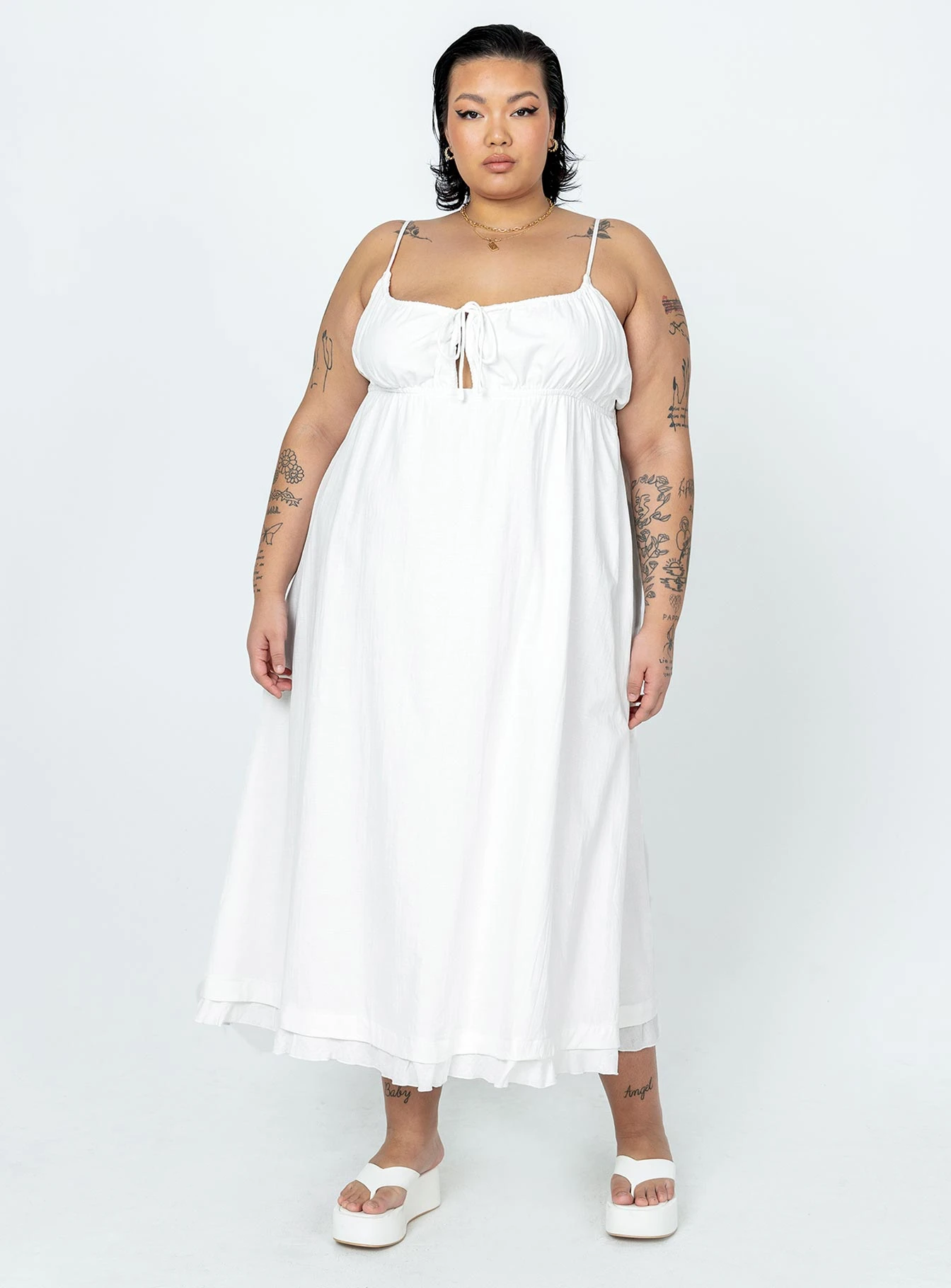 Princess Polly Empress Of Love Maxi Dress White Curve 5 Princess Polly Empress Of Love Maxi Dress White Curve - Image 3