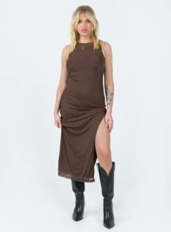 Brenly Mesh Maxi Dress Brown -Polly Clothing Shop 2 modelinfo susanna us4 1a1dc072 5937 40f3 8c01 2b68c2df07e5