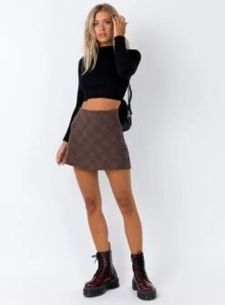 Princess Polly Fike Mini Skirt Brown -Polly Clothing Shop 2 920179bf 3d8d 4f3e a686 6a6366d3084c