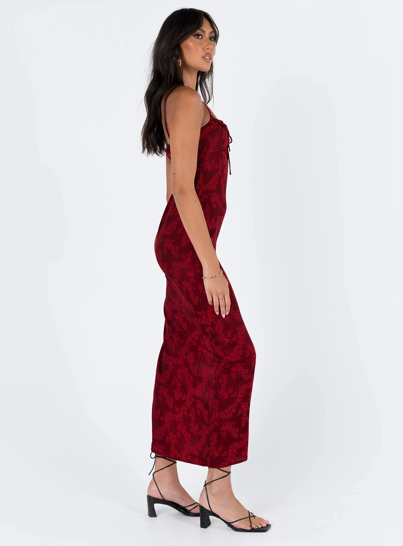Princess Polly Noda Maxi Dress Burgundy 6 Princess Polly Noda Maxi Dress Burgundy - Image 4