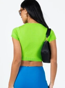 Princess Polly Have A Nice Day Knit Tee Green -Polly Clothing Shop 4 modelinfo christy us2 97c381fb 5886 405e b1a0 68f51adb9df6