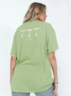 Organic 777 Luck Oversize Tee Green -Polly Clothing Shop 4 modelinfo elly us2 8d0db488 b0af 4fe7 992b 9dba073a60e1