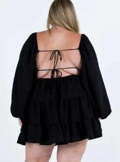 Danny Long Sleeve Mini Dress Black Curve -Polly Clothing Shop 4 modelinfo riley us14 393f9ecc c77a 45de b963 d630b9a29ca7