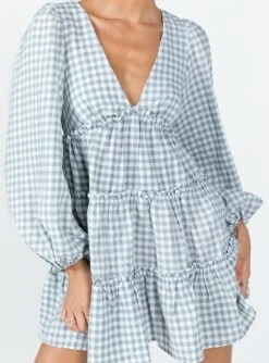 Princess Polly Ainslie Long Sleeve Mini Dress Green -Polly Clothing Shop 5 modelinfo kiana us2