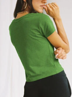 Organic Protect Charity Baby Tee Green -Polly Clothing Shop 7 modelinfo camelia us2 2cccfffe cde0 4bcf 87f6 22761d1c8fc9