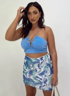 Princess Polly Remi Mini Skirt Blue -Polly Clothing Shop 8323DE31 156C 4144 AD00 CE2ACF1552C8