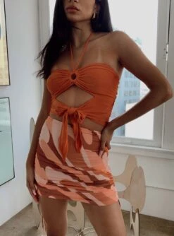 Princess Polly Ayan Mini Skirt Brown