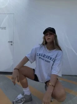 Princess Polly California Tee Grey -Polly Clothing Shop CALIFORNIA TEE GREY