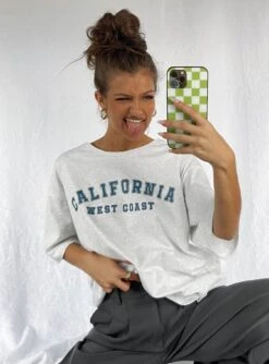 Princess Polly California Tee Grey