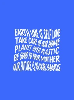 Organic Be Kind Charity Oversized Tee Blue -Polly Clothing Shop LonelyWhalexPP Graphics Text Blue