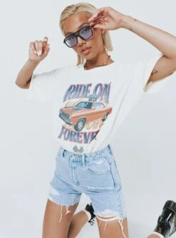 Princess Polly Ride On Oversized Tee White