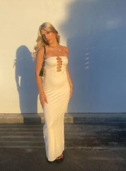 Princess Polly Sofia Maxi Dress Champagne -Polly Clothing Shop beba mou Sofia Maxi Dress Champagne AU10